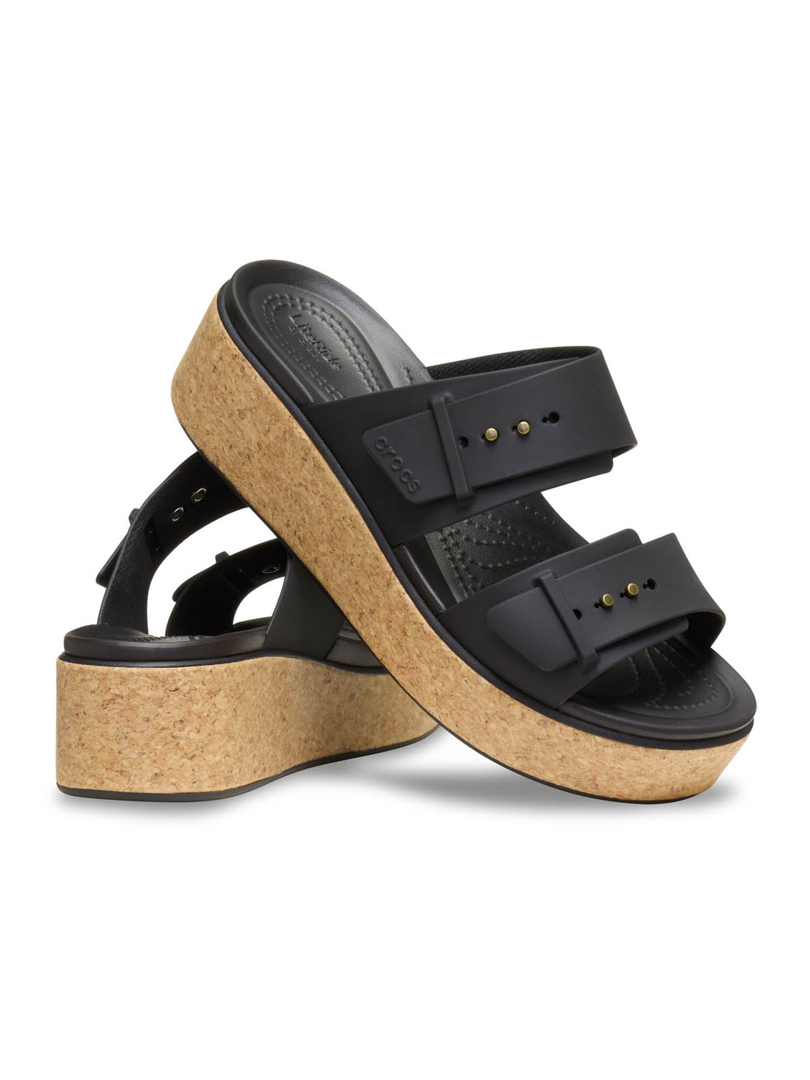 Sandalia Mujer Plataforma Brooklyn Buckle Café Crocs