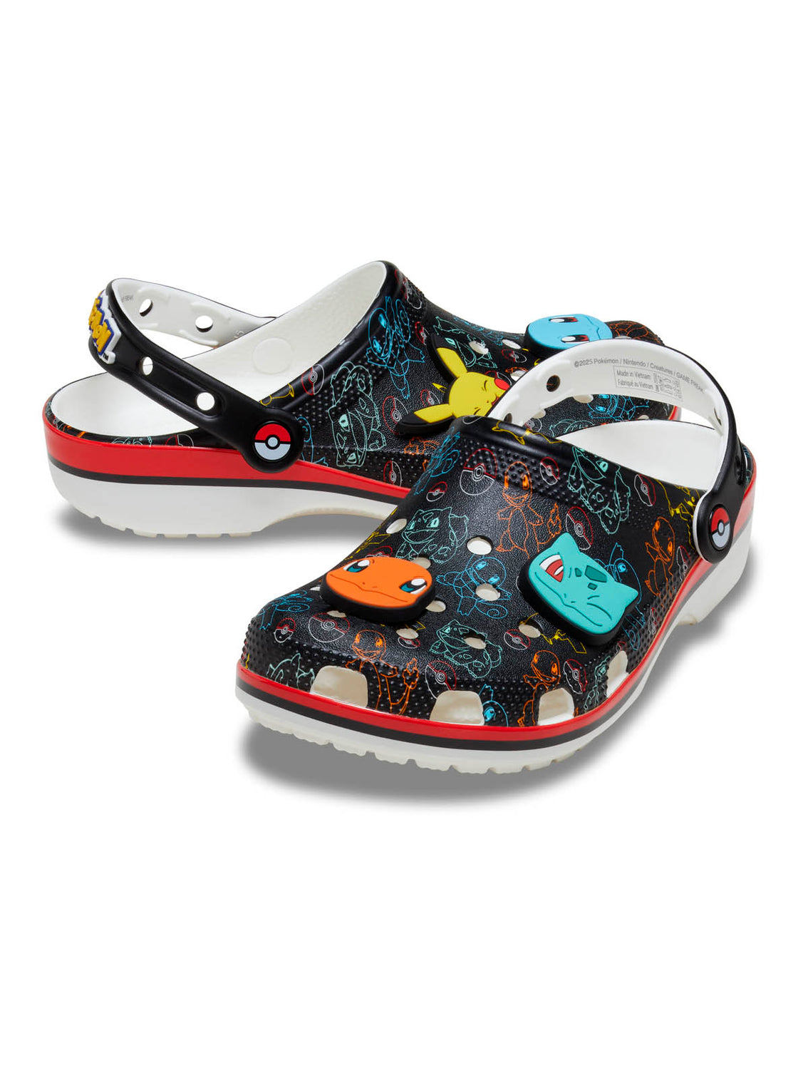 Zueco Unisex Pokemon Print Classic Clog Negro Crocs