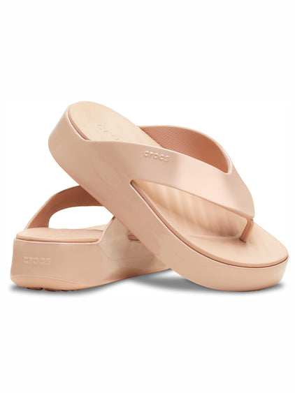 Sandalia Flip Mujer Getaway Plataforma Rosa Crema Crocs
