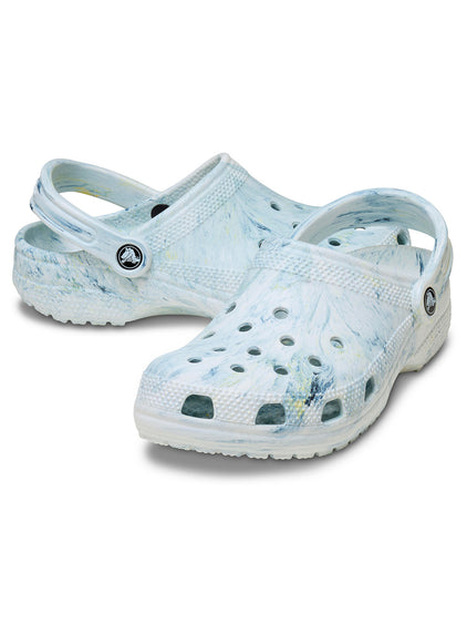 Zueco Unisex Classic Marbled Clog Blanco Crocs