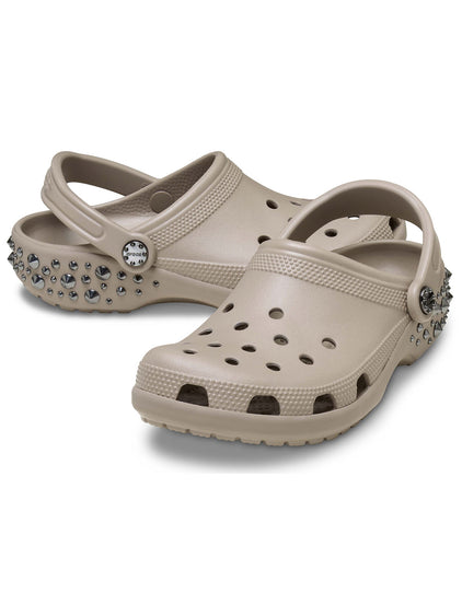 Zueco Unisex Classic Studded Clog Café Crocs