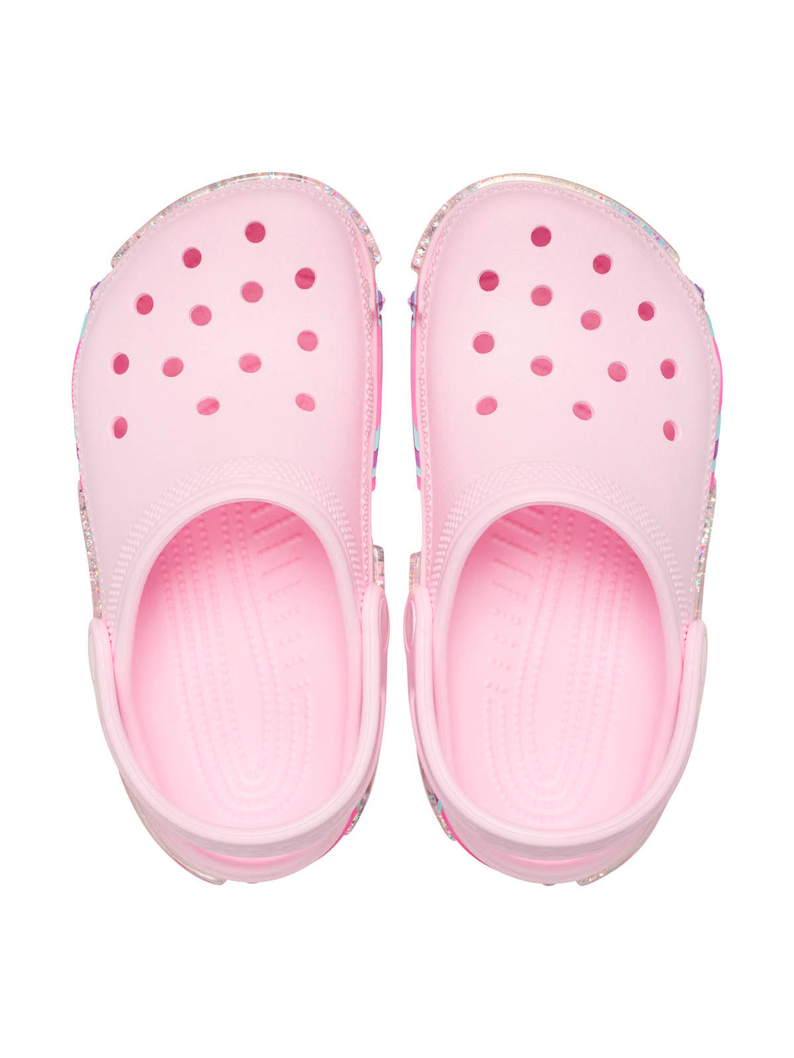 Zueco Niños Grandes Classic Clog Glitter Rosa Crocs