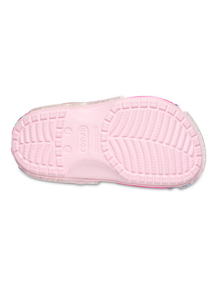 Zueco Niños Grandes Classic Clog Glitter Rosa Crocs