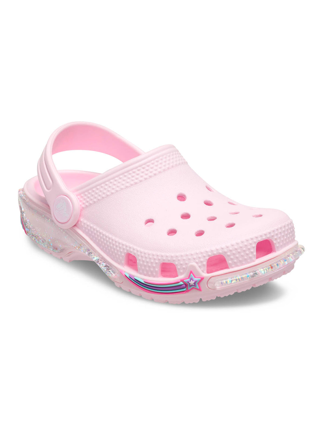 Zueco Niños Grandes Classic Clog Glitter Rosa Crocs
