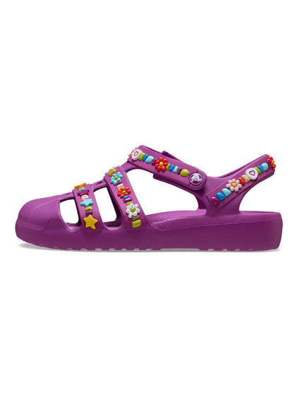 Sandalia Niños Grandes Classic Fisherman Morado Crocs