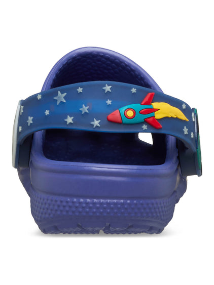 Zueco Niños Pequeños Classic Clog Con Luces Azul Crocs