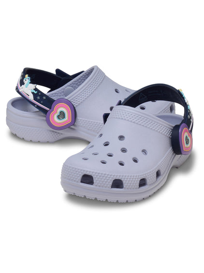 Zueco Niños Pequeños Classic Clog Con Luces Lila Crocs