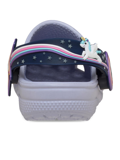 Zueco Niños Pequeños Classic Clog Con Luces Lila Crocs