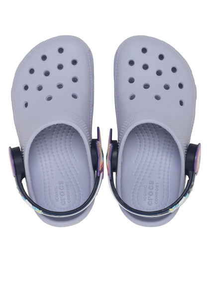 Zueco Niños Pequeños Classic Clog Con Luces Lila Crocs