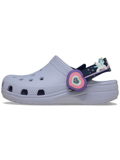Zueco Niños Pequeños Classic Clog Con Luces Lila Crocs