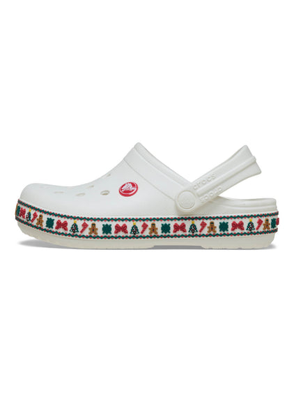 Zueco Unisex Crocband Clog Navidad Blanco Crocs