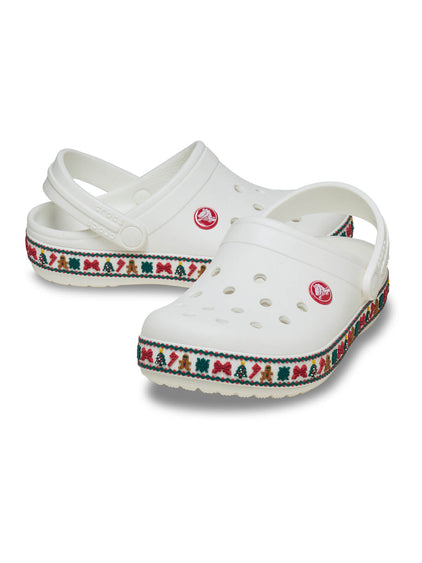 Zueco Unisex Crocband Clog Navidad Blanco Crocs