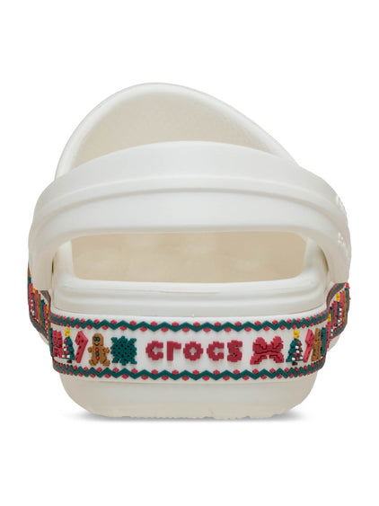 Zueco Unisex Crocband Clog Navidad Blanco Crocs