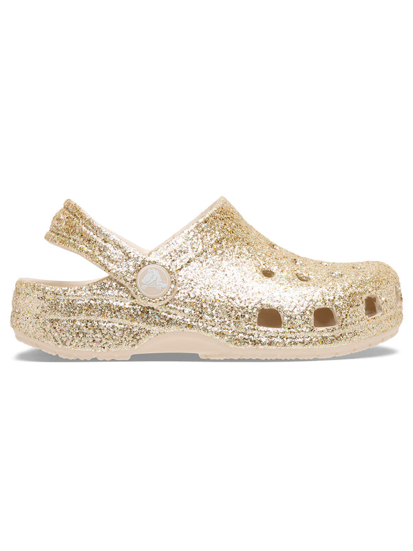 Zueco Niños Grandes Classic Clog Glitter Dorado Crocs