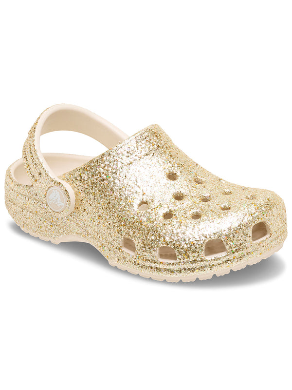 Zueco Niños Grandes Classic Clog Glitter Dorado Crocs