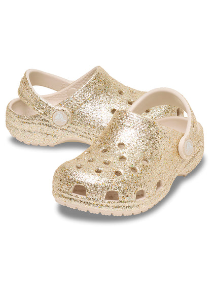 Zueco Niños Grandes Classic Clog Glitter Dorado Crocs