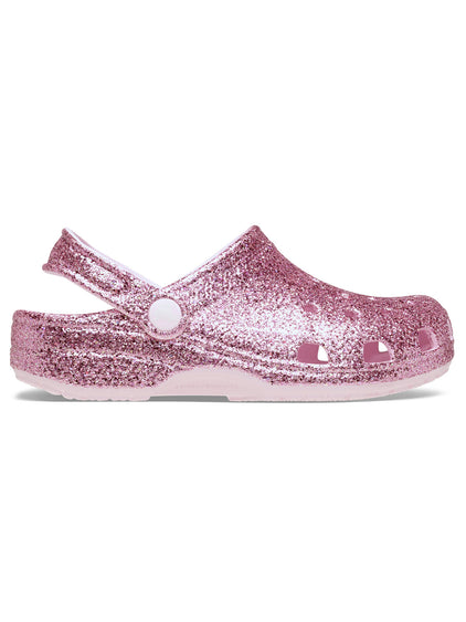 Zueco Niños Pequeños Chunky Glitter Rosado Crocs