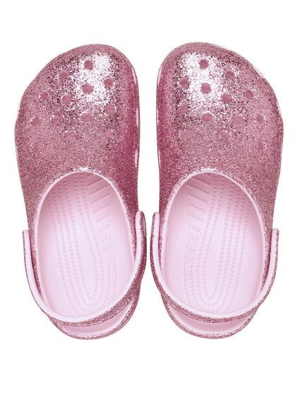 Zueco Niños Pequeños Chunky Glitter Rosado Crocs