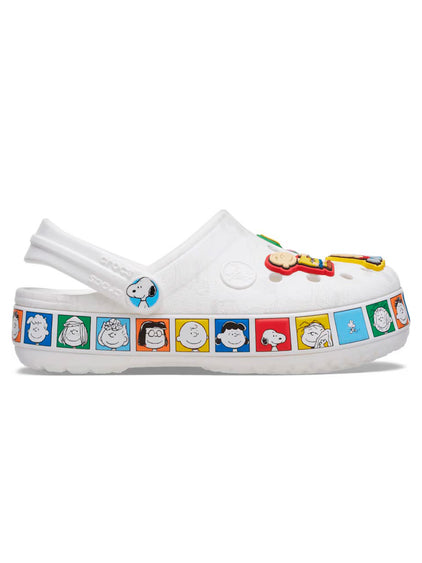 Zueco Niños Grandes Peanuts Crocband Blanco Crocs