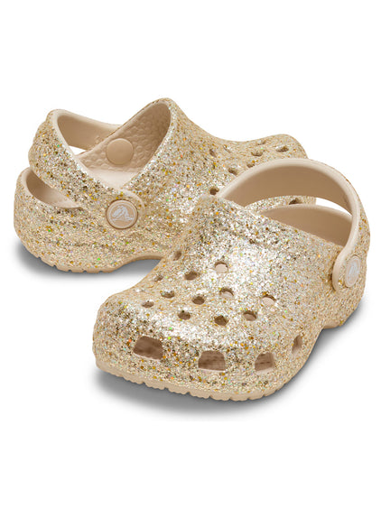 Zueco Bebés Recién Nacidos Glitter Dorado Crocs