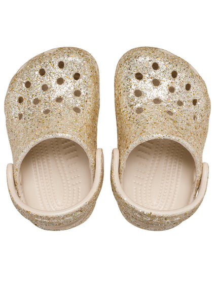 Zueco Bebés Recién Nacidos Glitter Dorado Crocs