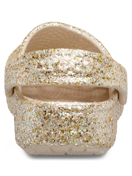Zueco Bebés Recién Nacidos Glitter Dorado Crocs