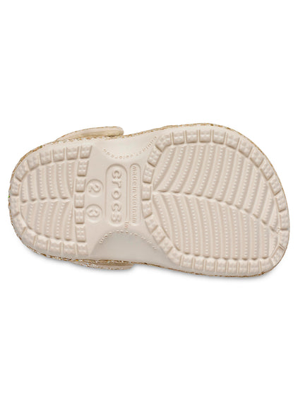 Zueco Bebés Recién Nacidos Glitter Dorado Crocs