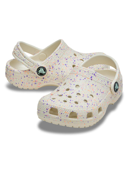 Zueco Niños Grandes Classic Glow Paint Blanco Crocs