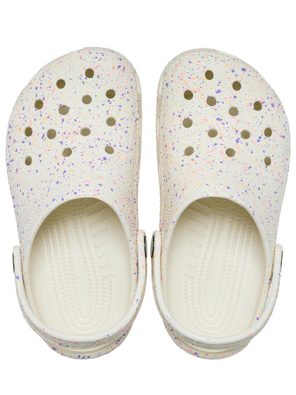 Zueco Niños Grandes Classic Glow Paint Blanco Crocs