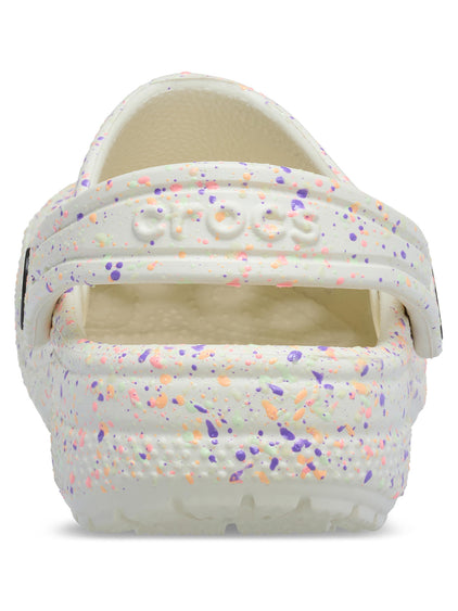 Zueco Niños Grandes Classic Glow Paint Blanco Crocs