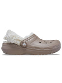 Zueco Niños Grandes Classic Fleece Lined Café Crocs