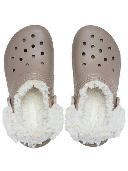 Zueco Niños Grandes Classic Fleece Lined Café Crocs