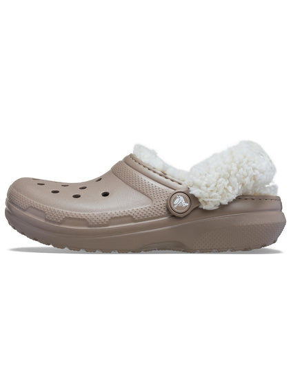 Zueco Niños Grandes Classic Fleece Lined Café Crocs