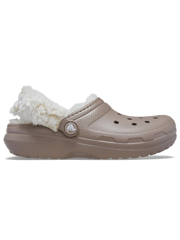 Zueco Niños Pequeños Classic Fleece Lined Café Crocs