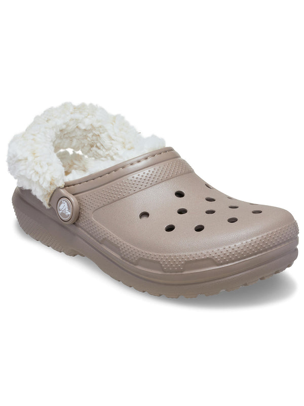 Zueco Niños Pequeños Classic Fleece Lined Café Crocs