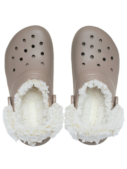 Zueco Niños Pequeños Classic Fleece Lined Café Crocs