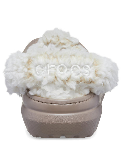 Zueco Niños Pequeños Classic Fleece Lined Café Crocs