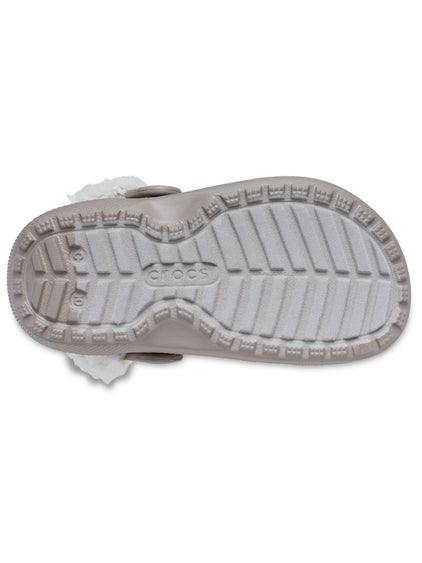 Zueco Niños Pequeños Classic Fleece Lined Café Crocs