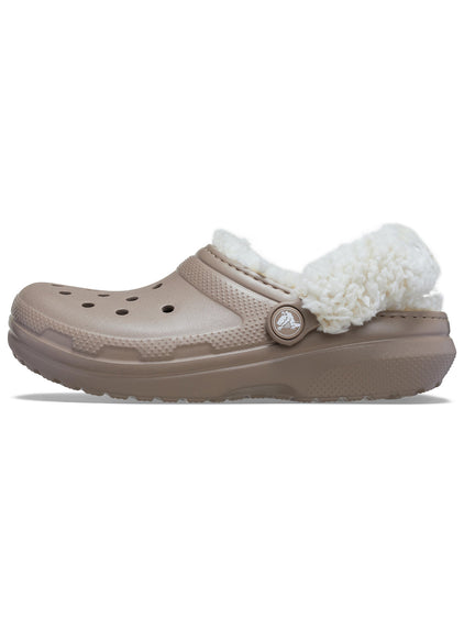 Zueco Niños Pequeños Classic Fleece Lined Café Crocs