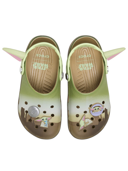Zueco Niños Grandes Star Wars Grogu Clog Verde Crocs