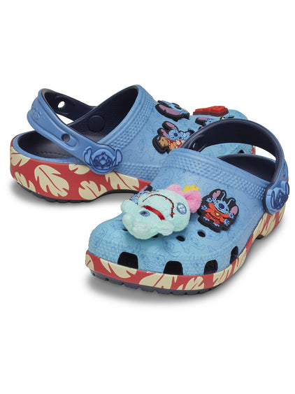 Zueco Niños Pequeños Classic Clog Stitch Azul Crocs