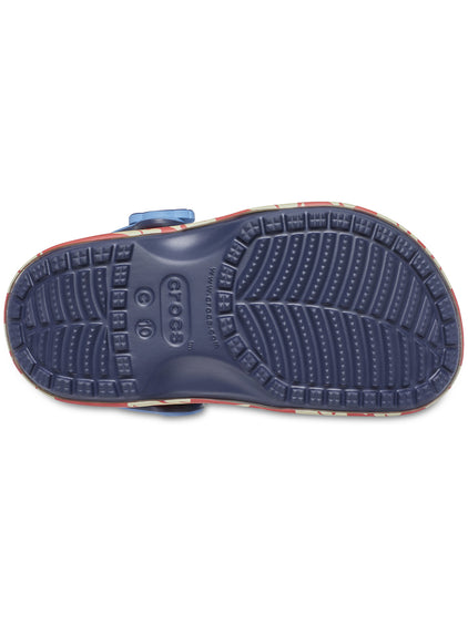 Zueco Niños Pequeños Classic Clog Stitch Azul Crocs