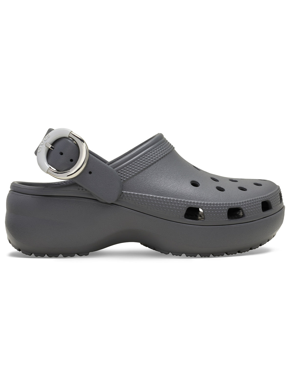 Zueco Plataforma Mujer Classic Buckle Gris Oscuro Crocs