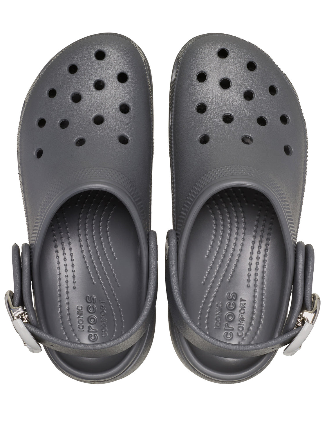 Zueco Plataforma Mujer Classic Buckle Gris Oscuro Crocs