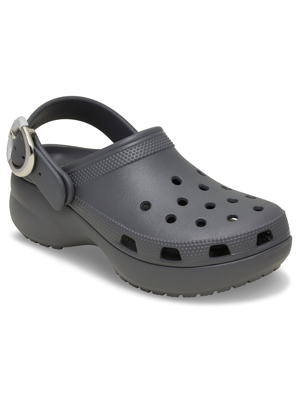 Zueco Plataforma Mujer Classic Buckle Gris Oscuro Crocs