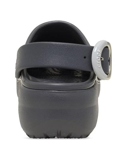 Zueco Plataforma Mujer Classic Buckle Gris Oscuro Crocs